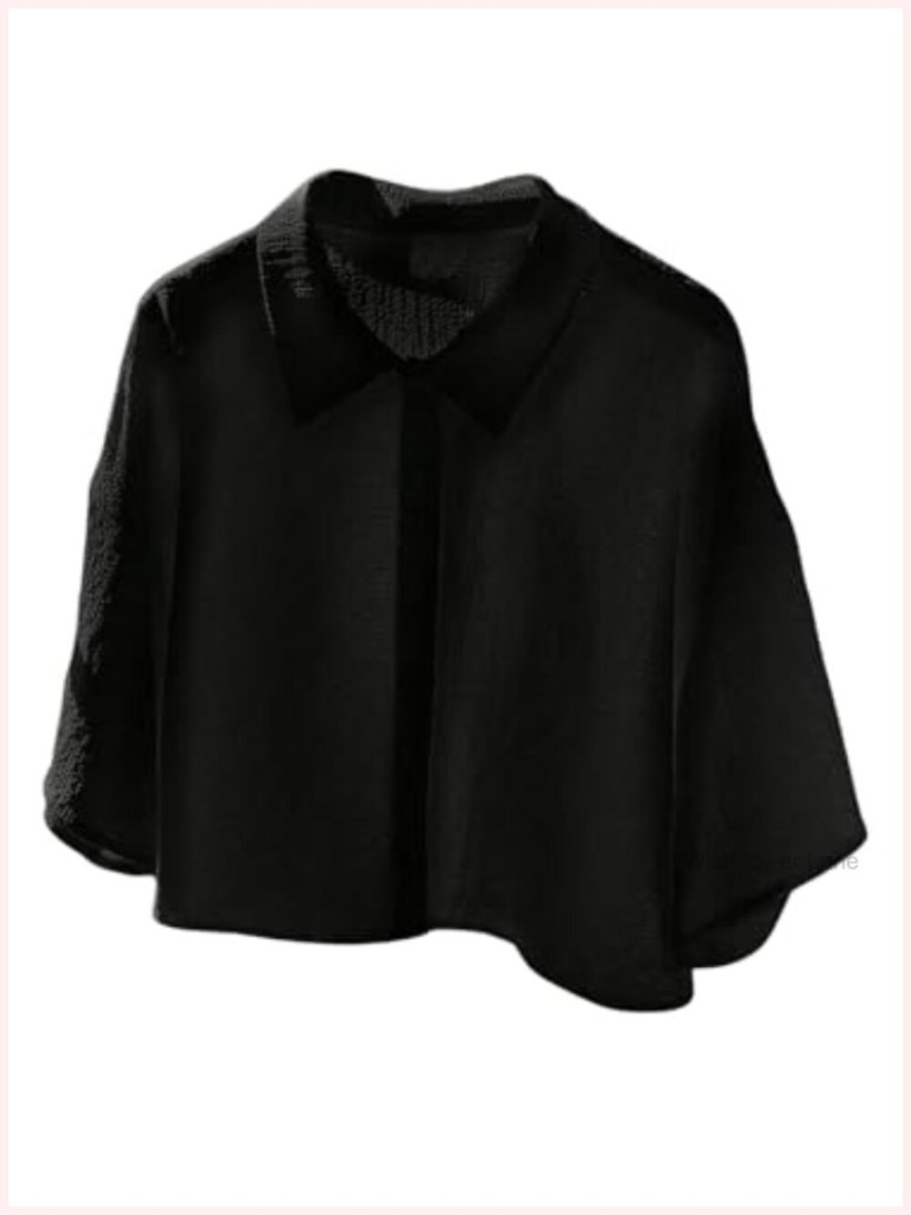 Oversized Crop Button Down Shirt Women Collared Half Sleeve Blouse